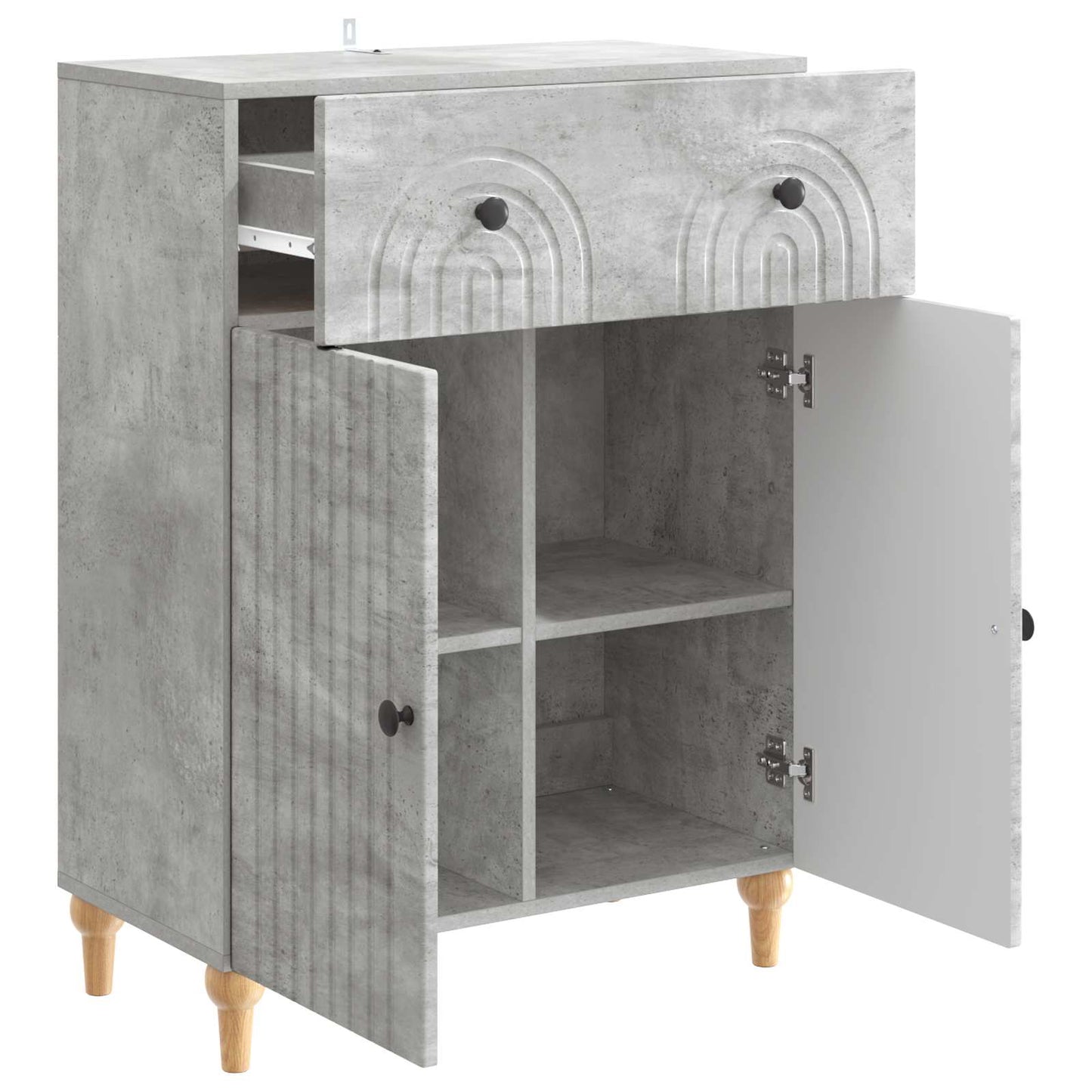 Sideboard med låda Betonggrå 66 x 34,5 x 90 cm Konstruerat trä