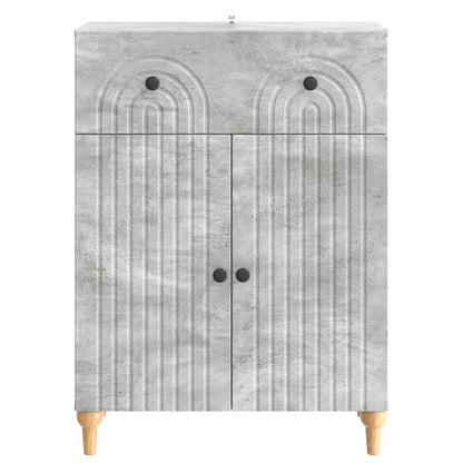 Sideboard med låda Betonggrå 66 x 34,5 x 90 cm Konstruerat trä
