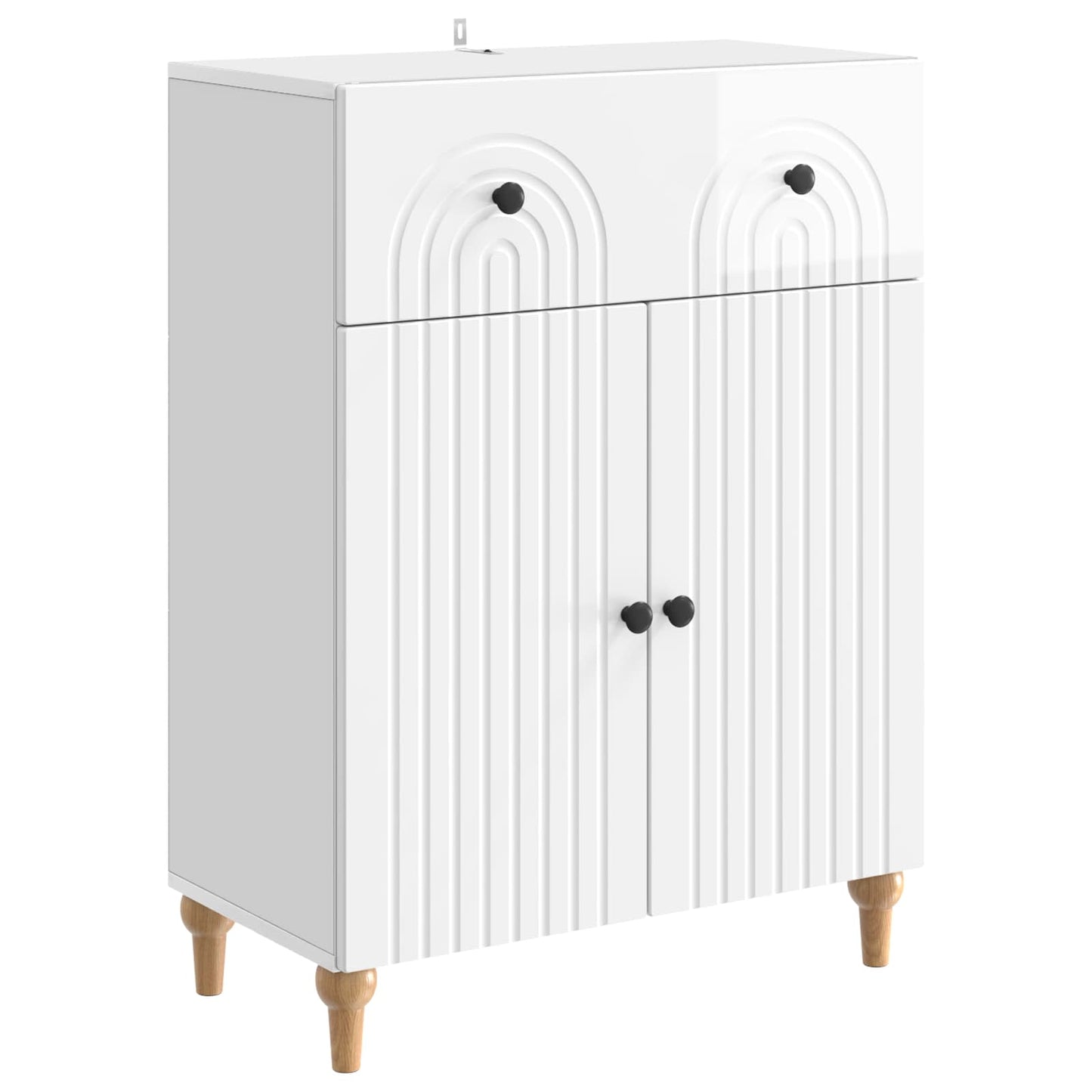 Sideboard Vit högglans 66 x 34,5 x 90 cm Konstruerat trä