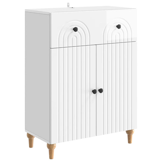 Sideboard Vit högglans 66 x 34,5 x 90 cm Konstruerat trä