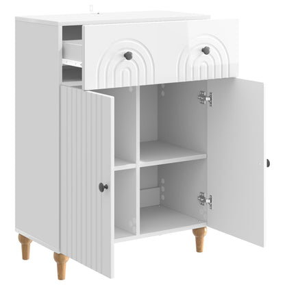 Sideboard Vit högglans 66 x 34,5 x 90 cm Konstruerat trä