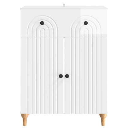 Sideboard Vit högglans 66 x 34,5 x 90 cm Konstruerat trä