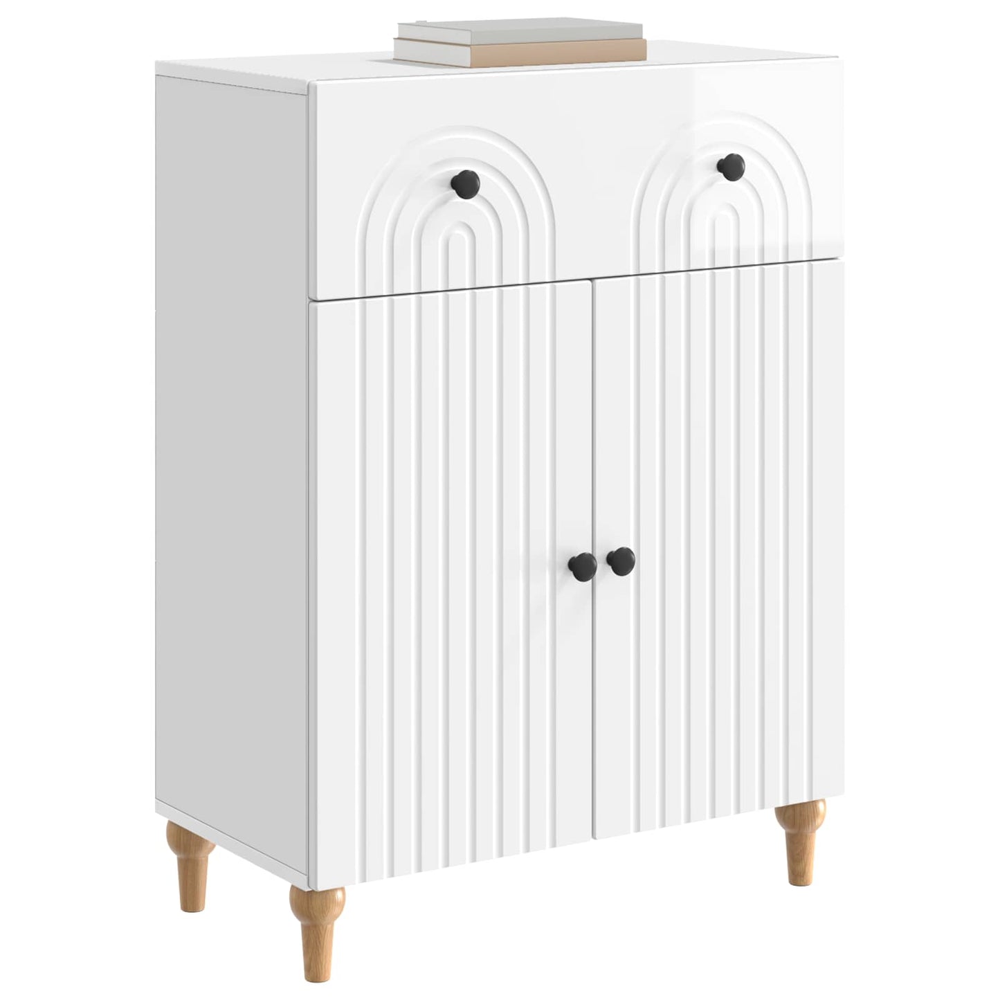 Sideboard Vit högglans 66 x 34,5 x 90 cm Konstruerat trä