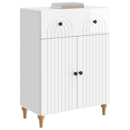 Sideboard Vit högglans 66 x 34,5 x 90 cm Konstruerat trä