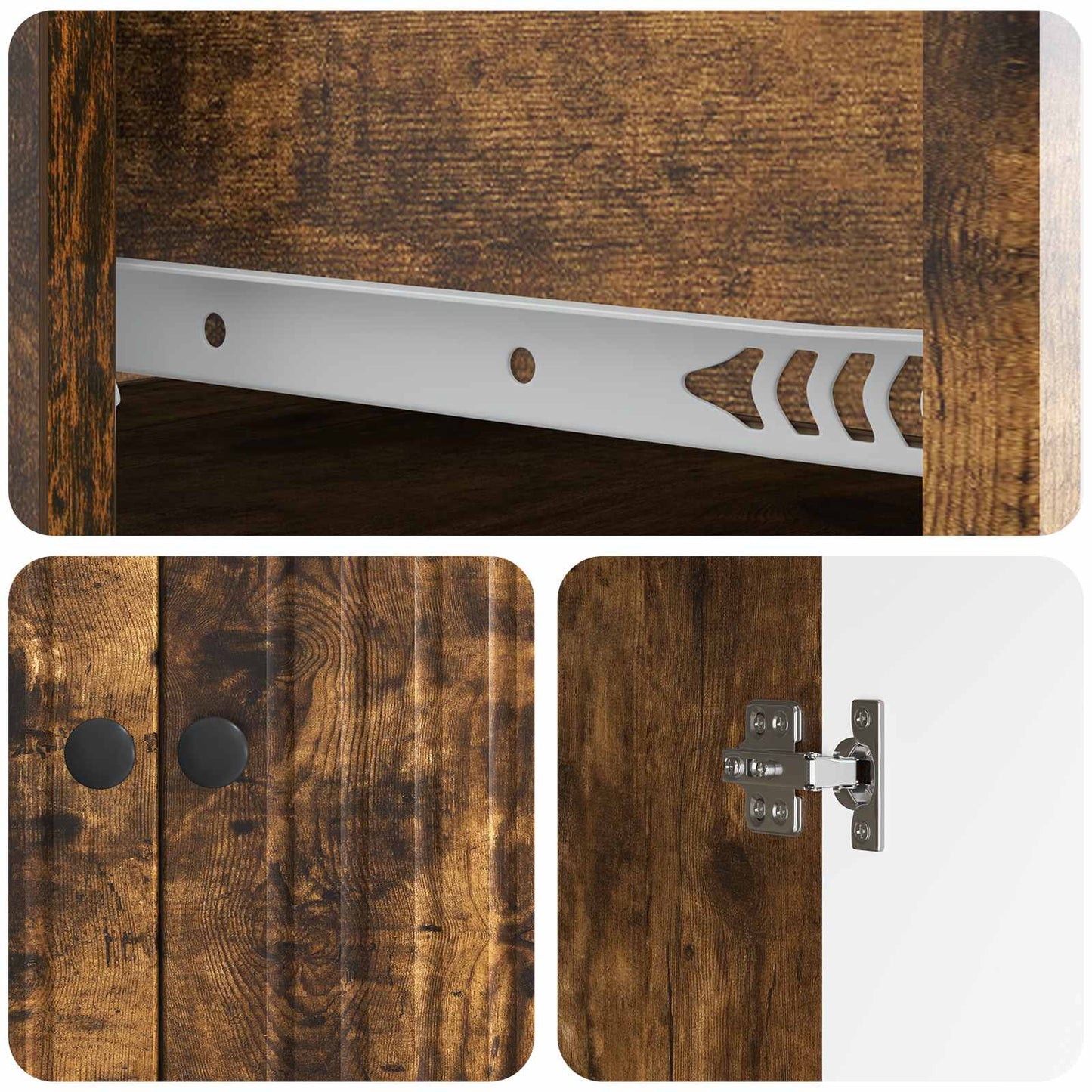 Sideboard med låda Rökt ek 66 x 34,5 x 90 cm Konstruerat trä