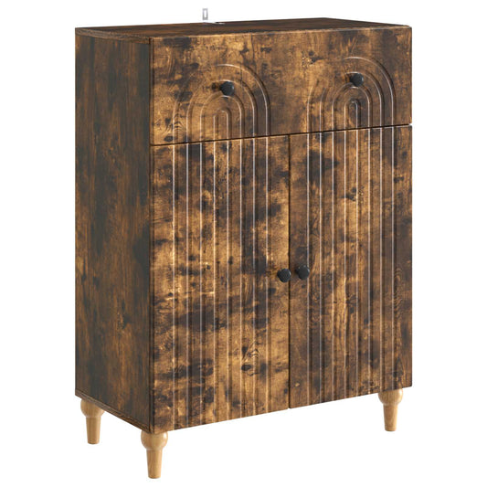 Sideboard med låda Rökt ek 66 x 34,5 x 90 cm Konstruerat trä