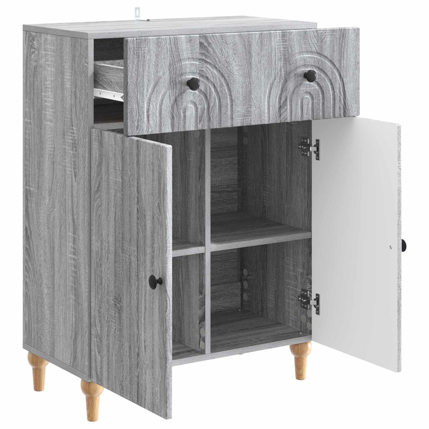 Sideboard Grå sonoma-ek 66 x 34,5 x 90 cm Konstruerat trä