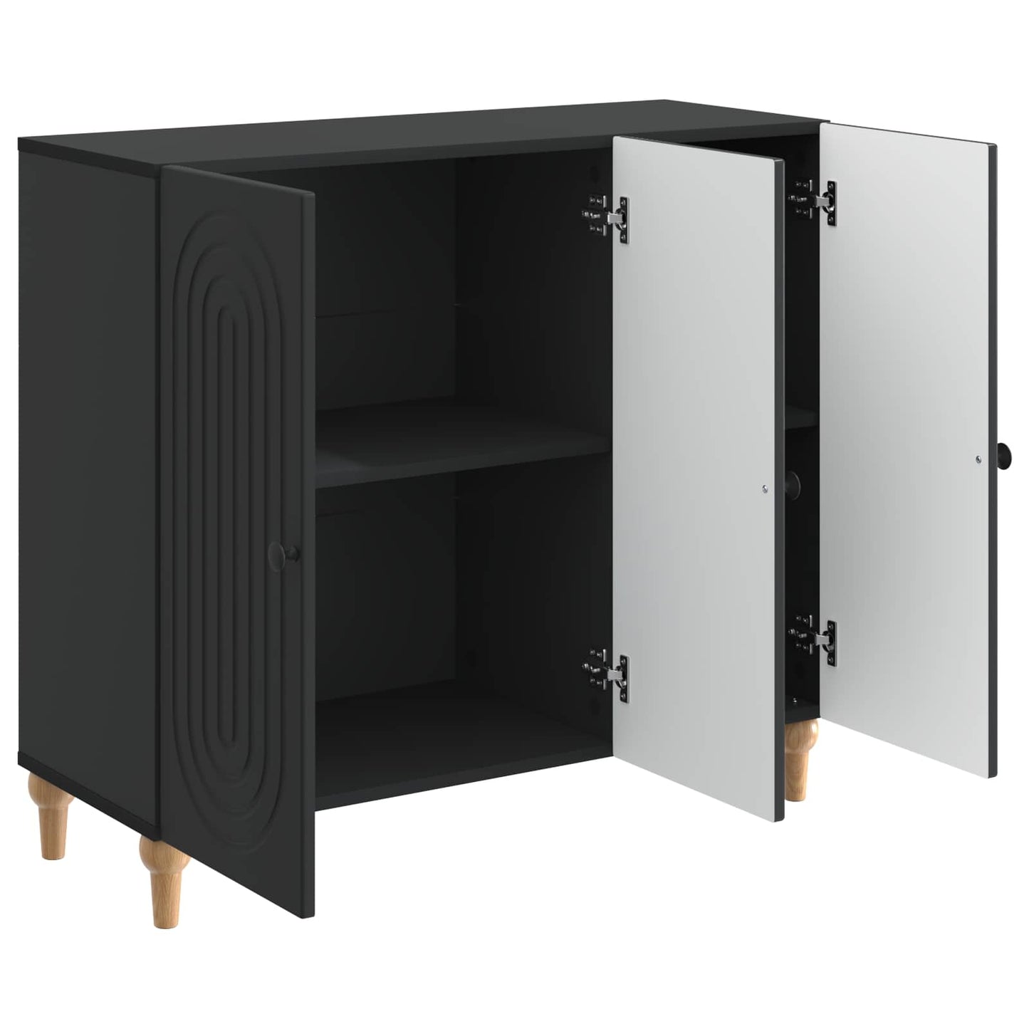 Sideboard Svart 89 x 34,5 x 80 cm Konstruerat trä