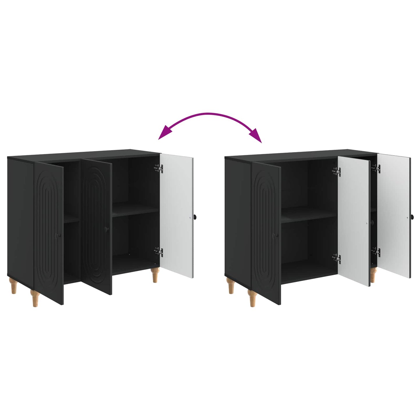 Sideboard Svart 89 x 34,5 x 80 cm Konstruerat trä