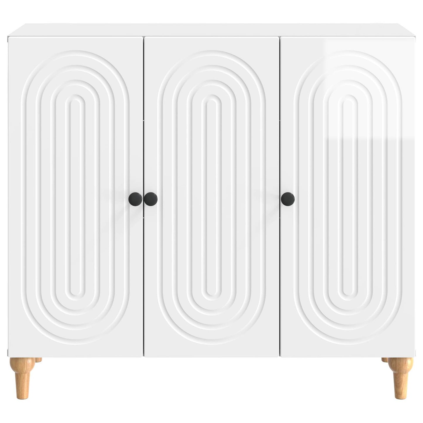 Sideboard Vit högglans 89 x 34,5 x 80 cm Konstruerat trä