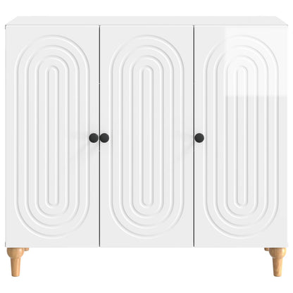 Sideboard Vit högglans 89 x 34,5 x 80 cm Konstruerat trä