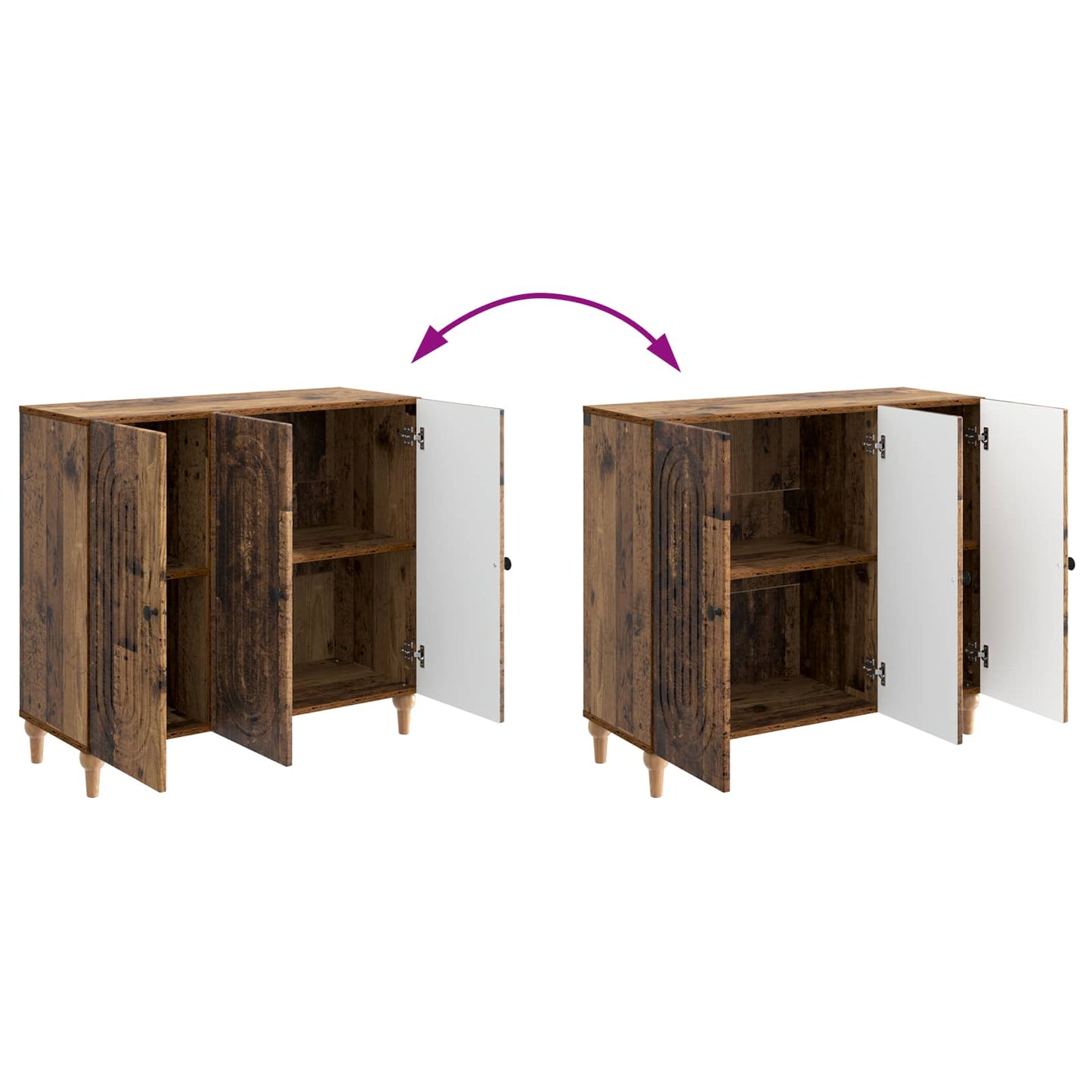 Sideboard Gammalt trä 89 x 34,5 x 80 cm Konstruerat trä