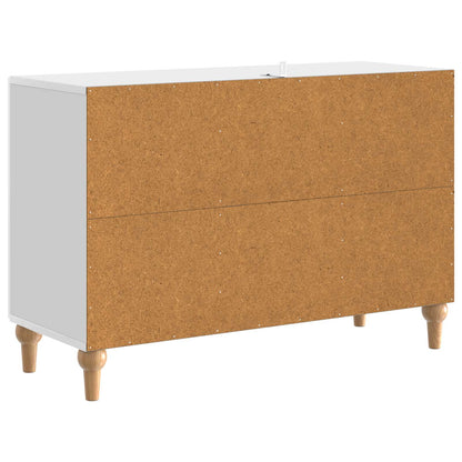 TV-skåp med låda Vit högglans 89 x 34,5 x 60 cm Konstruerat trä