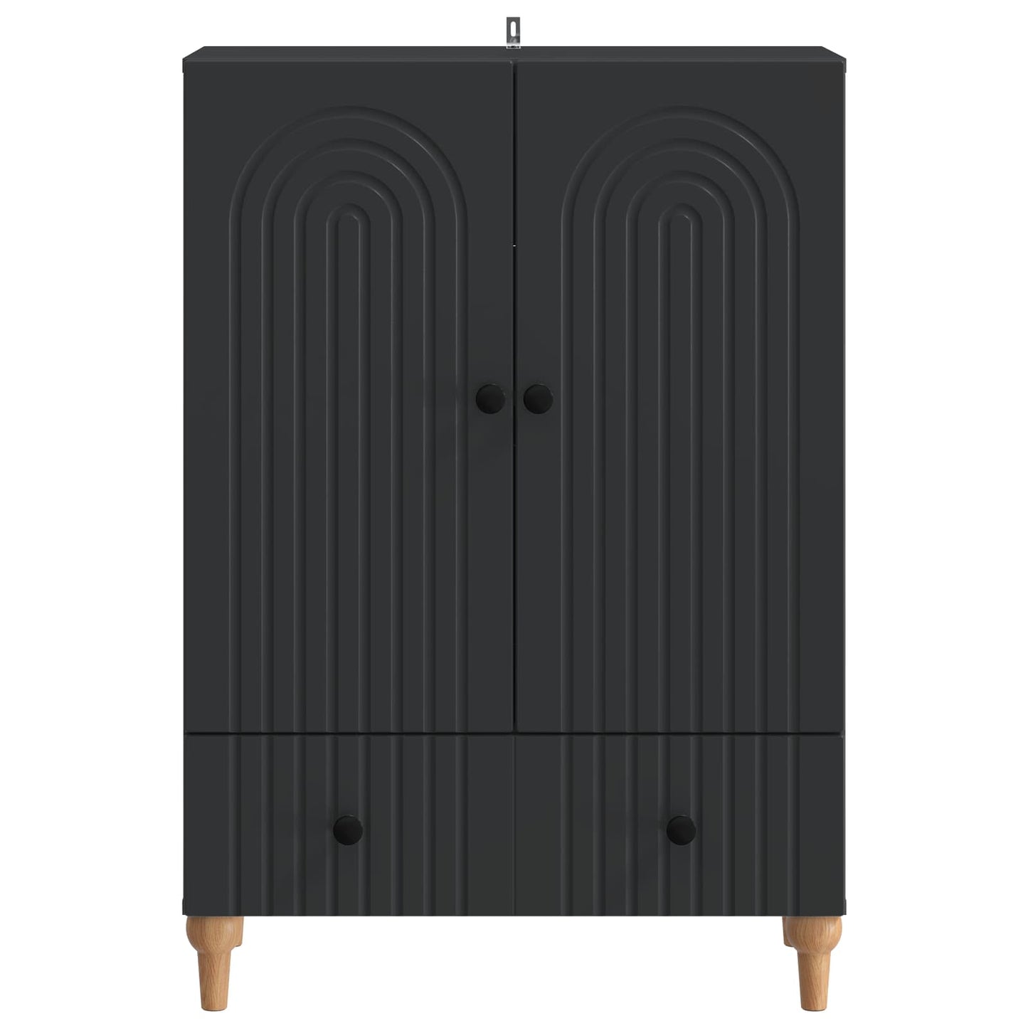Sideboard med låda Svart 66 x 34,5 x 95 cm Konstruerat trä