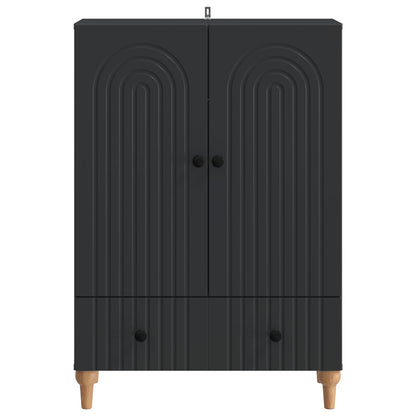 Sideboard med låda Svart 66 x 34,5 x 95 cm Konstruerat trä
