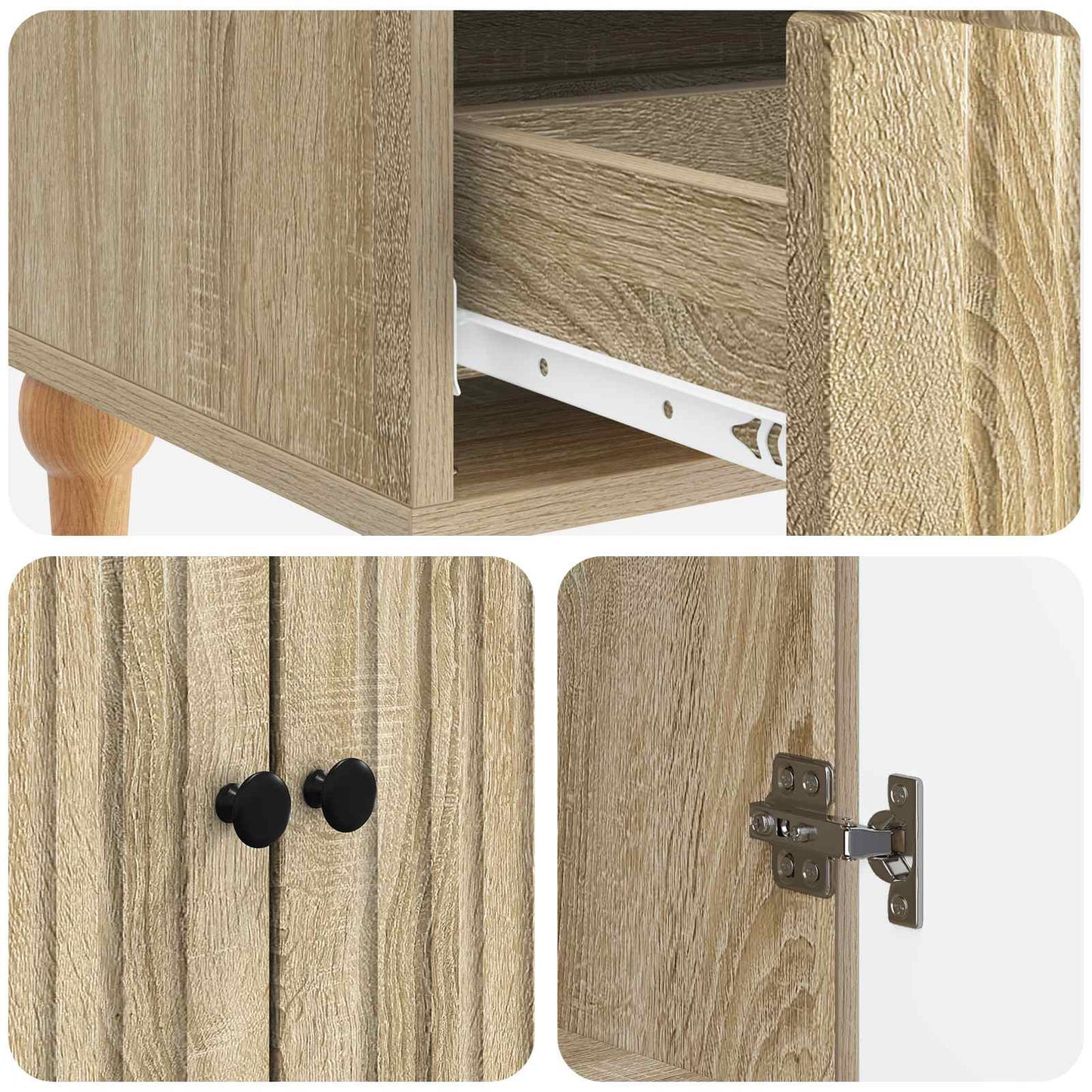 Sideboard med låda Sonoma-ek 66 x 34,5 x 95 cm Konstruerat trä