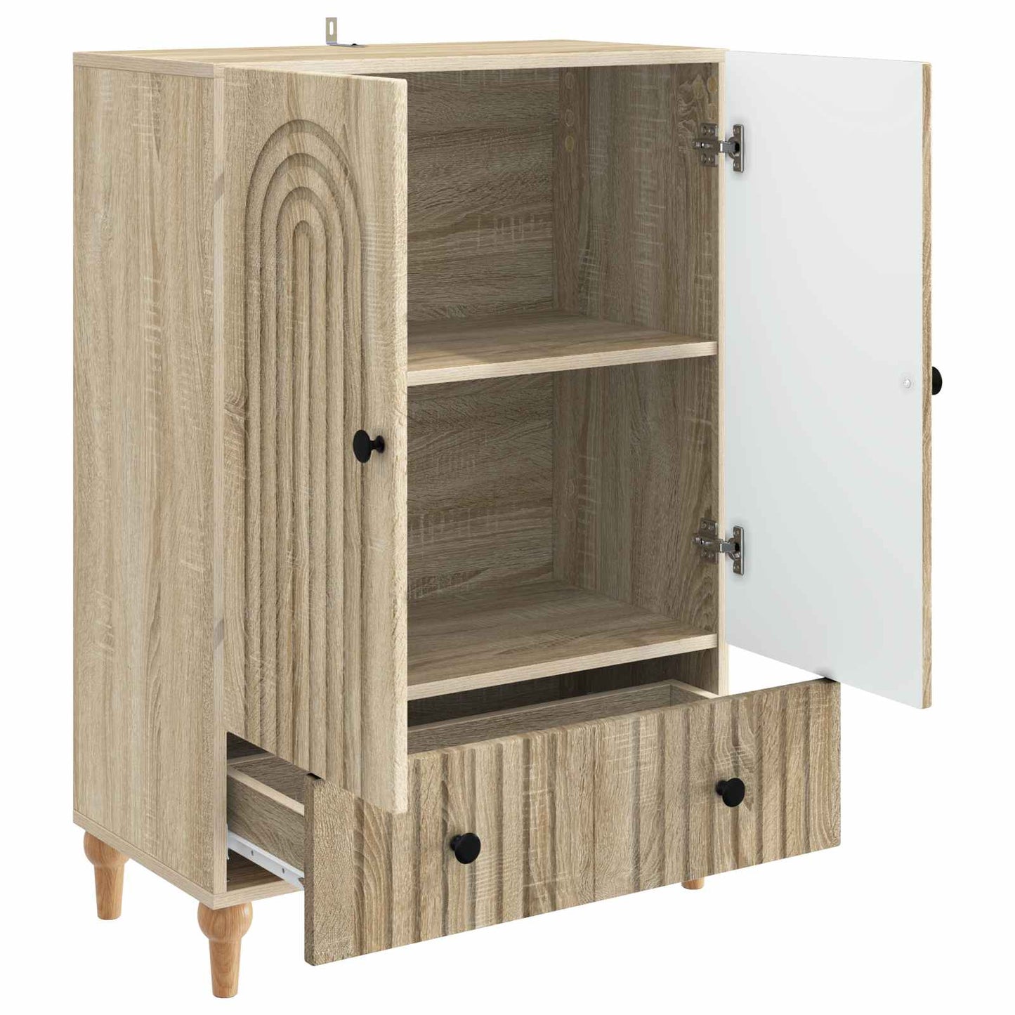 Sideboard med låda Sonoma-ek 66 x 34,5 x 95 cm Konstruerat trä