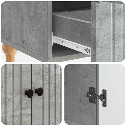Sideboard med låda Betonggrå 66 x 34,5 x 95 cm Konstruerat trä