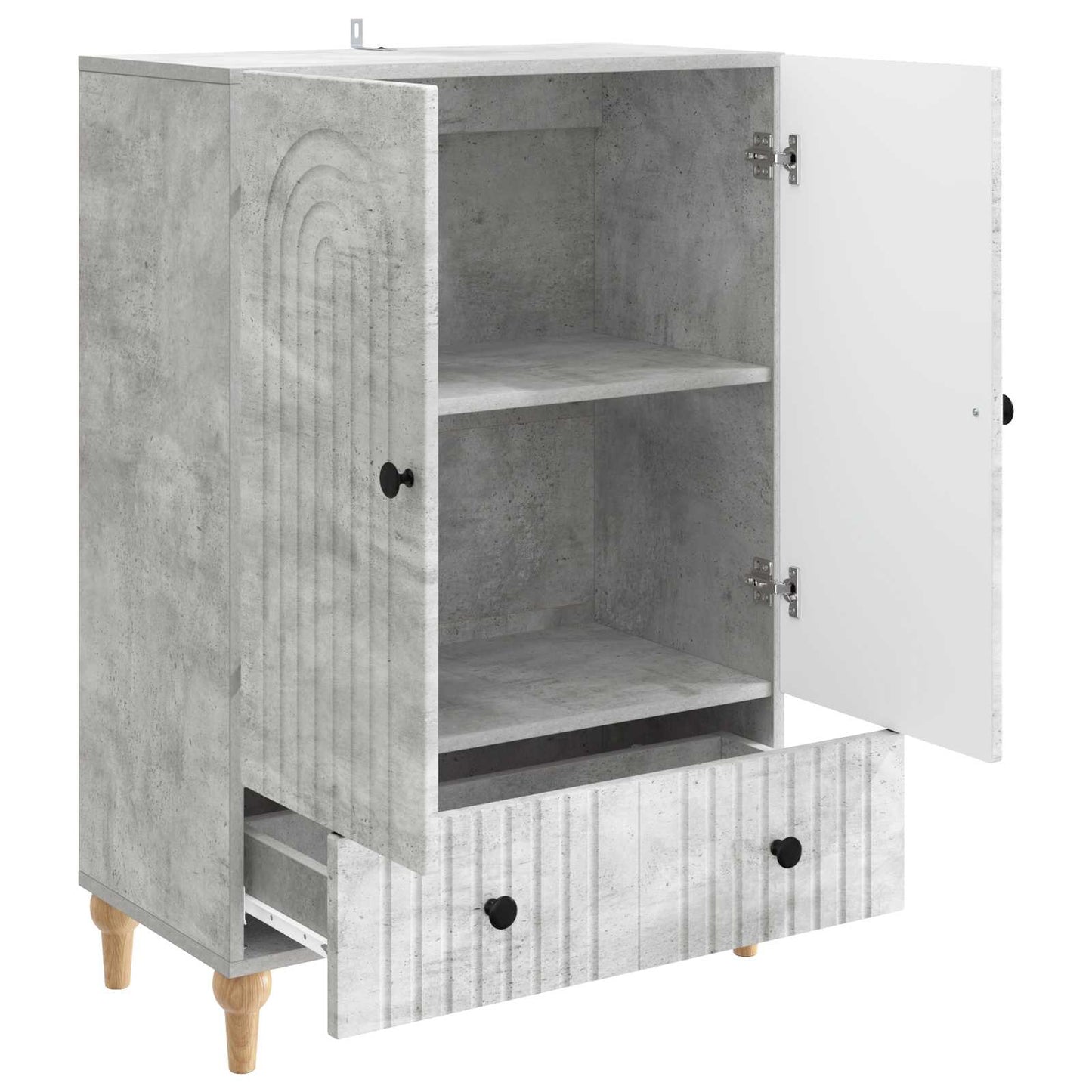 Sideboard med låda Betonggrå 66 x 34,5 x 95 cm Konstruerat trä