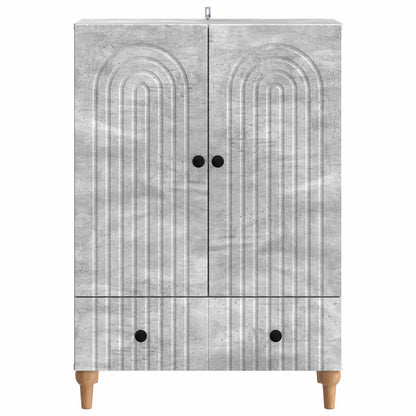 Sideboard med låda Betonggrå 66 x 34,5 x 95 cm Konstruerat trä