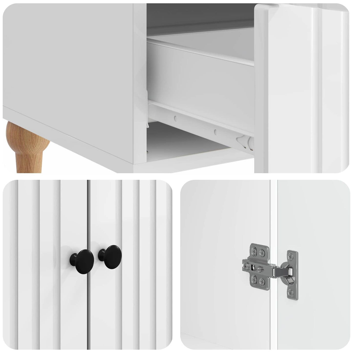 Sideboard Vit högglans 66 x 34,5 x 95 cm Konstruerat trä