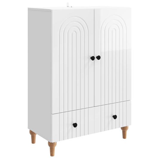 Sideboard Vit högglans 66 x 34,5 x 95 cm Konstruerat trä