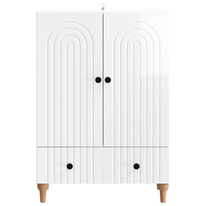 Sideboard Vit högglans 66 x 34,5 x 95 cm Konstruerat trä