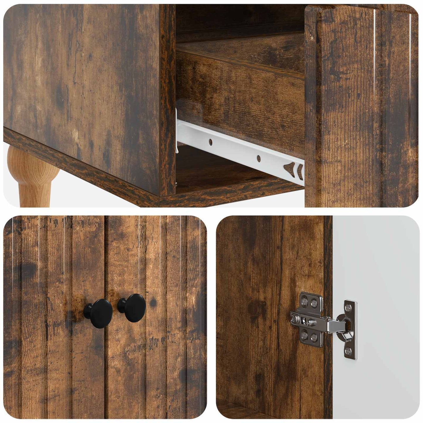 Sideboard med låda Rökt ek 66 x 34,5 x 95 cm Konstruerat trä