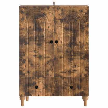 Sideboard med låda Rökt ek 66 x 34,5 x 95 cm Konstruerat trä