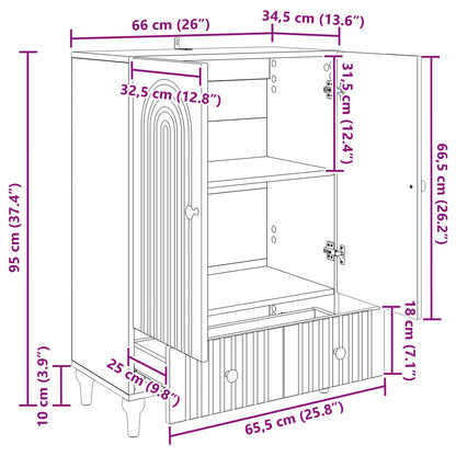 Sideboard Gammalt trä 66 x 34,5 x 95 cm Konstruerat trä