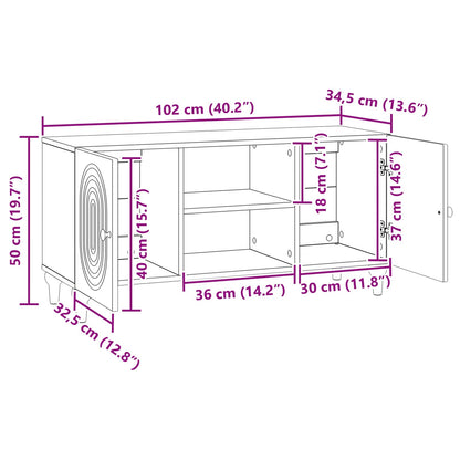 TV-skåp Svart 102 x 34,5 x 50 cm Konstruerat trä