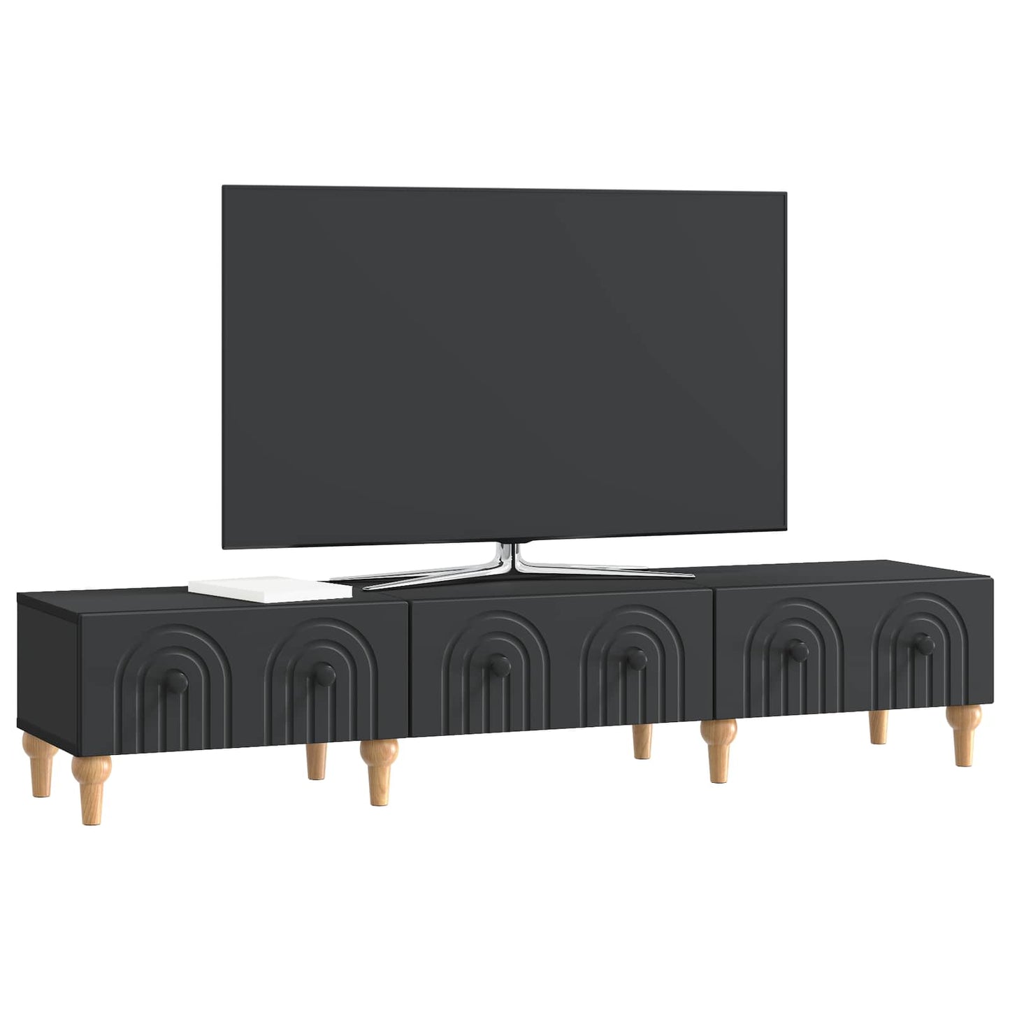TV-skåp med låda Svart 147 x 34,5 x 30 cm Konstruerat trä