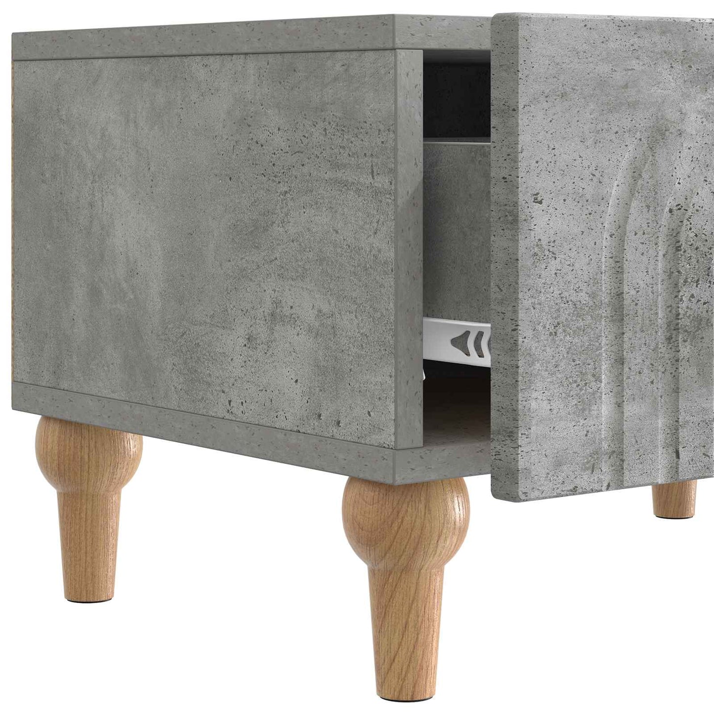 TV-skåp med låda Betonggrå 147 x 34,5 x 30 cm Konstruerat trä