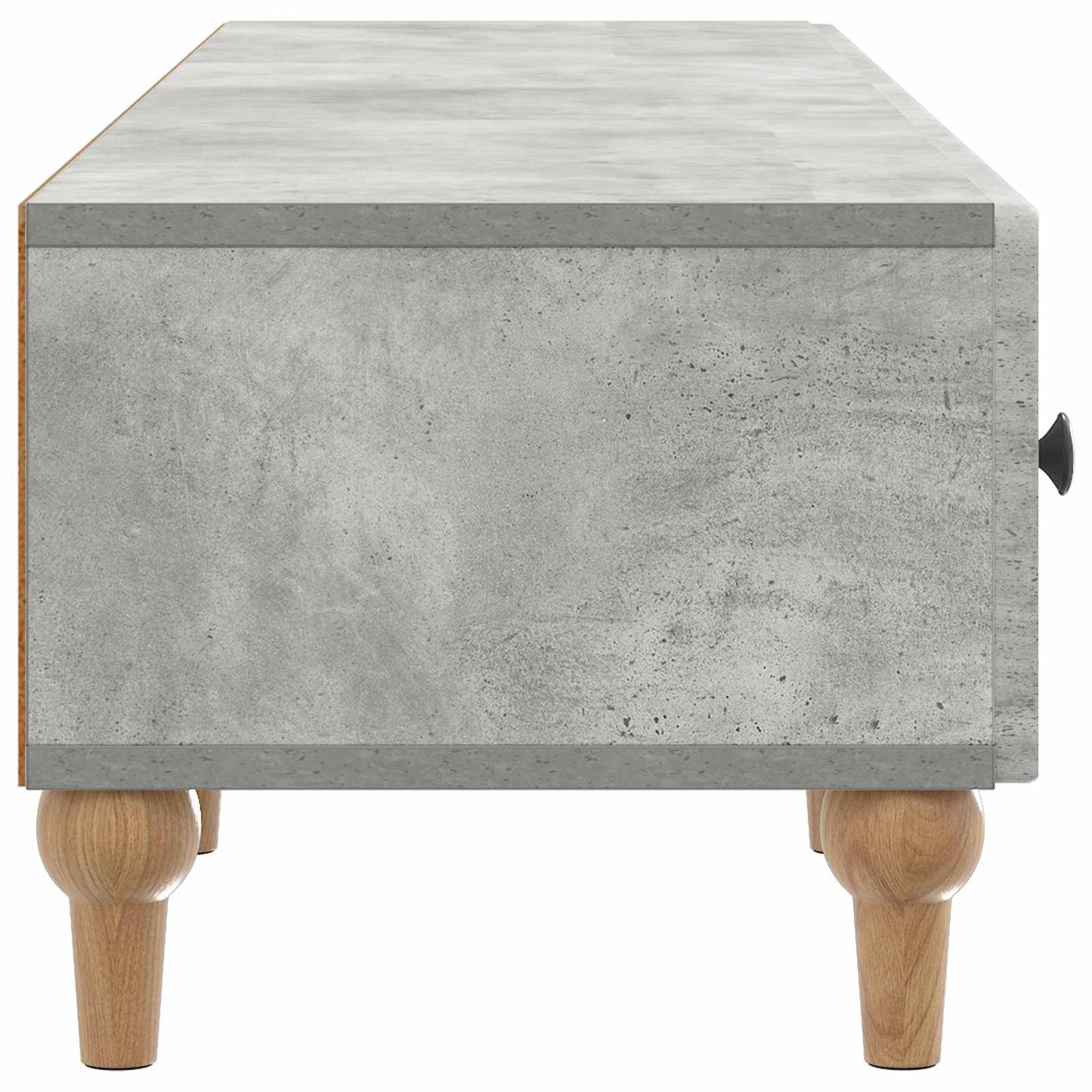 TV-skåp med låda Betonggrå 147 x 34,5 x 30 cm Konstruerat trä