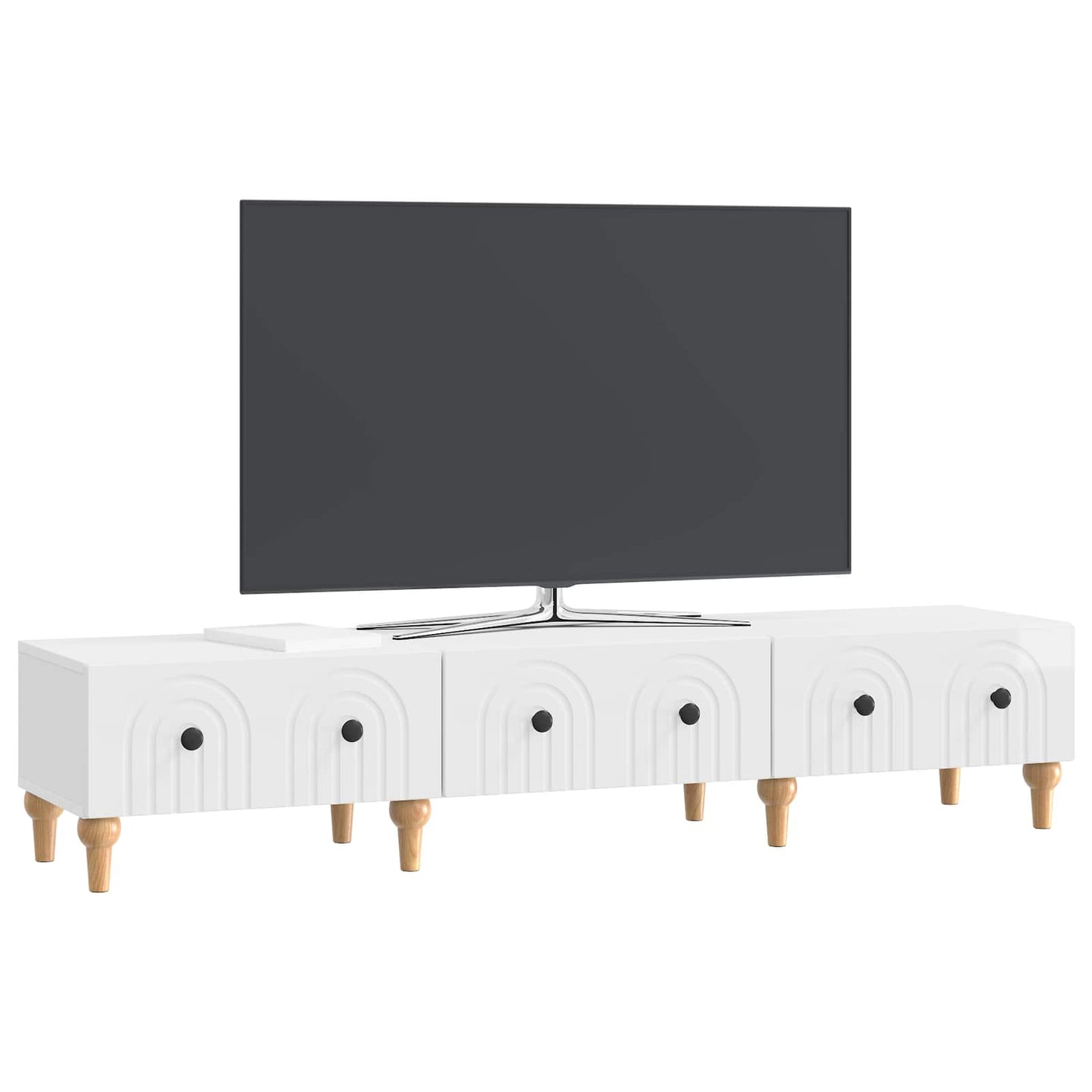 TV-skåp Vit högglans 147 x 34,5 x 30 cm Konstruerat trä