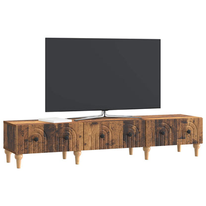 TV-skåp med låda Gammalt trä 147 x 34,5 x 30 cm Konstruerat trä