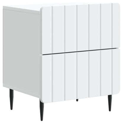 Nattduksbord 2 pcs Vit 43 x 34,5 x 49,5 cm Konstruerat trä