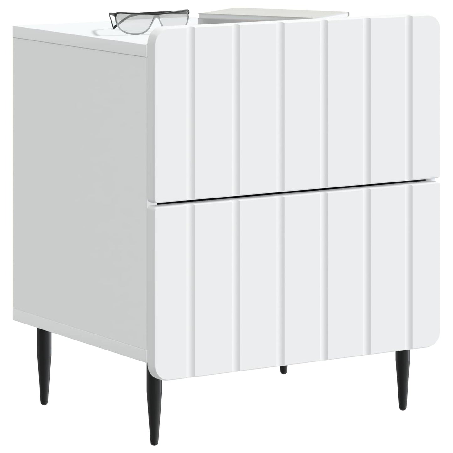 Nattduksbord 2 pcs Vit 43 x 34,5 x 49,5 cm Konstruerat trä
