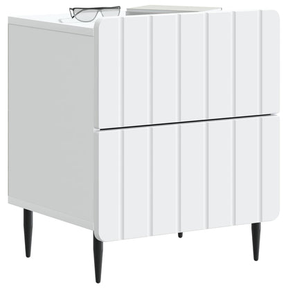 Nattduksbord 2 pcs Vit 43 x 34,5 x 49,5 cm Konstruerat trä