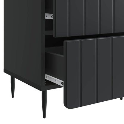Nattduksbord 2 pcs Svart 43 x 34,5 x 49,5 cm Konstruerat trä
