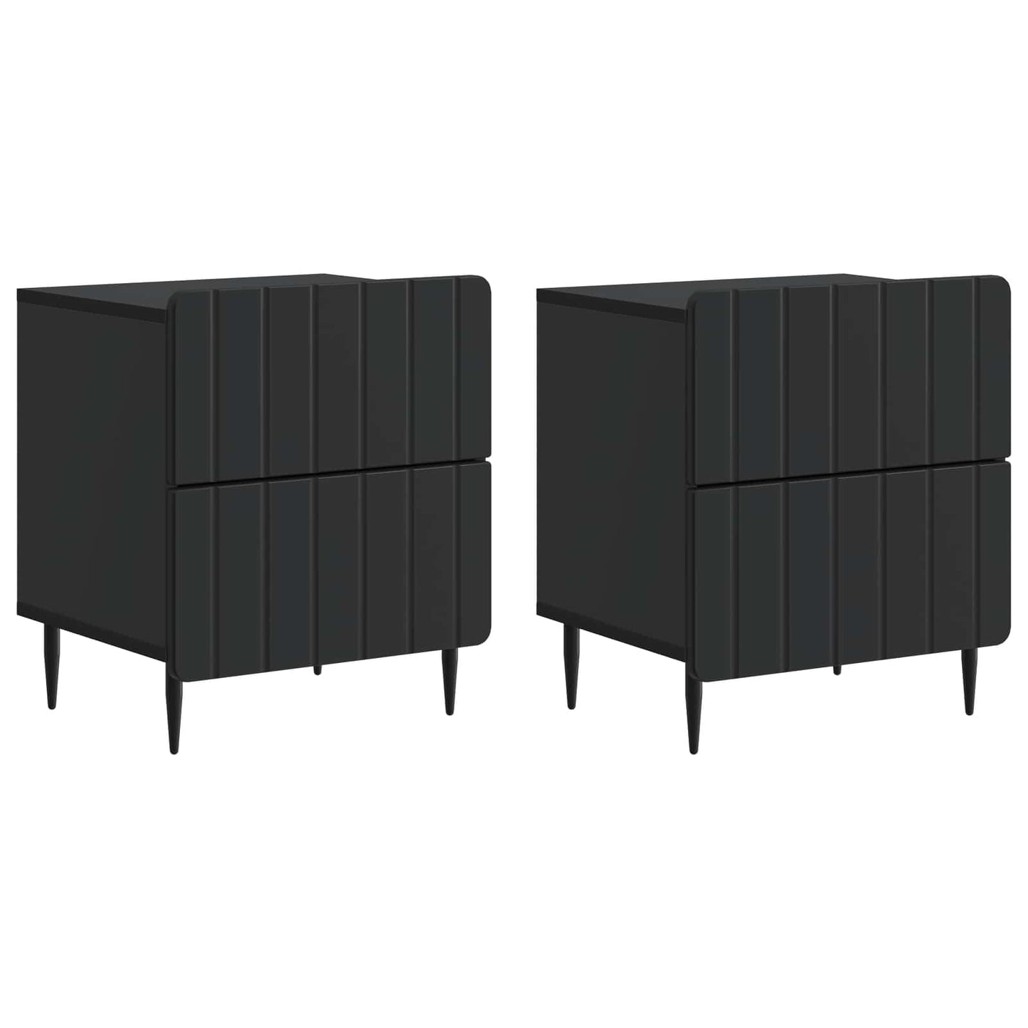 Nattduksbord 2 pcs Svart 43 x 34,5 x 49,5 cm Konstruerat trä