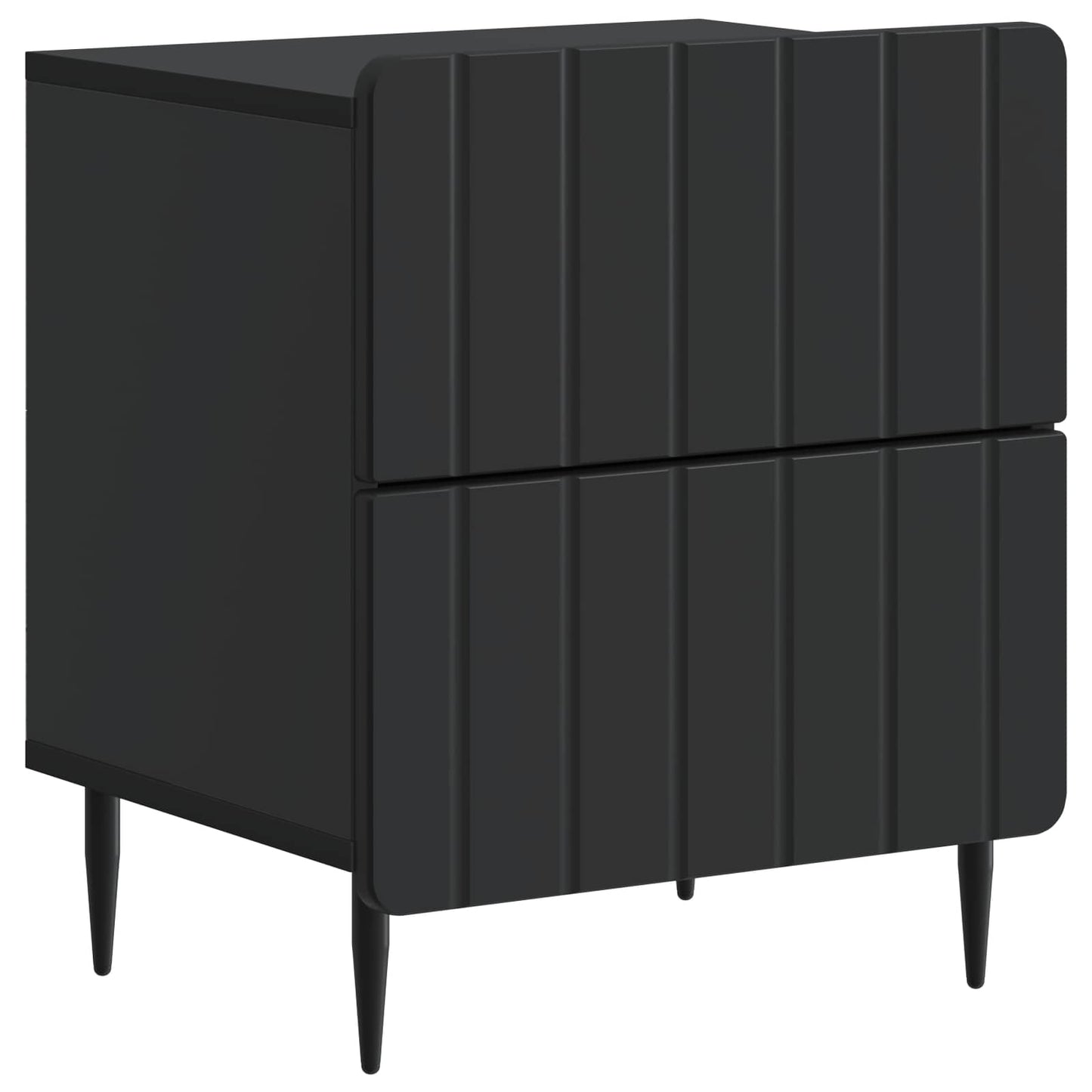 Nattduksbord 2 pcs Svart 43 x 34,5 x 49,5 cm Konstruerat trä