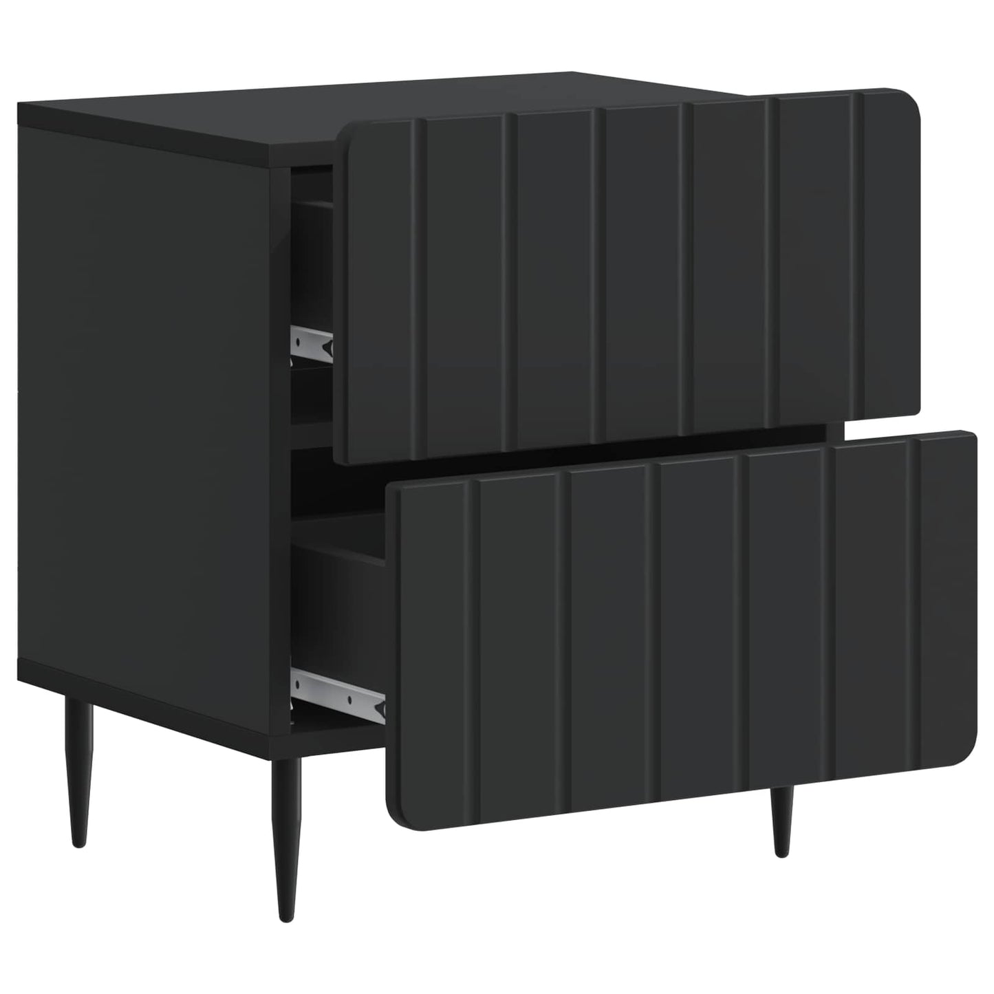 Nattduksbord 2 pcs Svart 43 x 34,5 x 49,5 cm Konstruerat trä