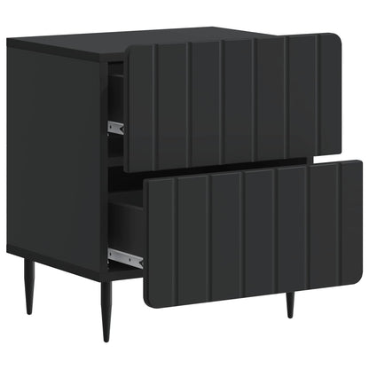 Nattduksbord 2 pcs Svart 43 x 34,5 x 49,5 cm Konstruerat trä