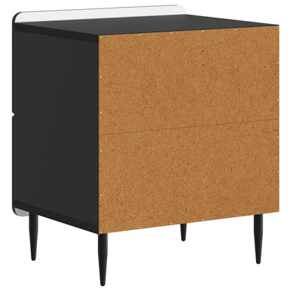 Nattduksbord 2 pcs Svart 43 x 34,5 x 49,5 cm Konstruerat trä