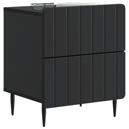 Nattduksbord 2 pcs Svart 43 x 34,5 x 49,5 cm Konstruerat trä