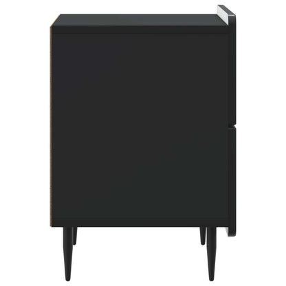 Nattduksbord 2 pcs Svart 43 x 34,5 x 49,5 cm Konstruerat trä