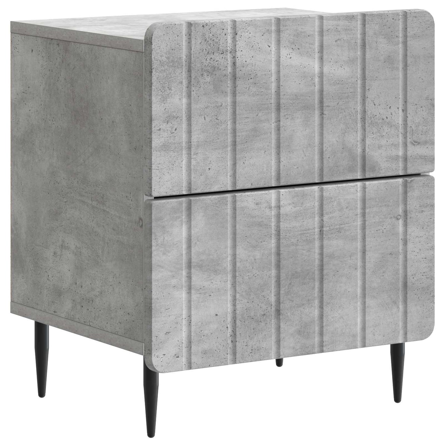 Nattduksbord med låda 2 pcs Betonggrå 43 x 34,5 x 49,5 cm