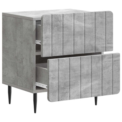 Nattduksbord med låda 2 pcs Betonggrå 43 x 34,5 x 49,5 cm