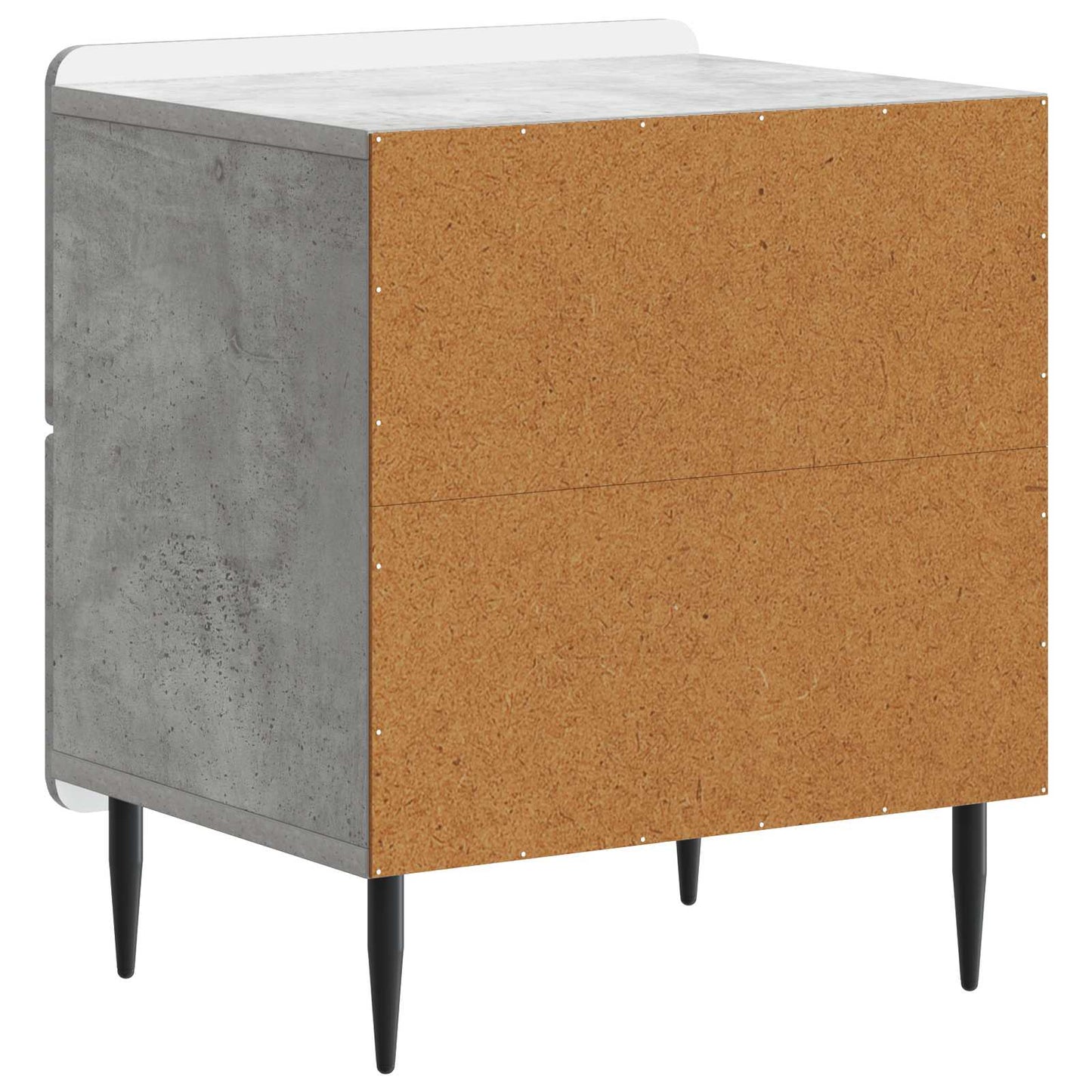 Nattduksbord med låda 2 pcs Betonggrå 43 x 34,5 x 49,5 cm